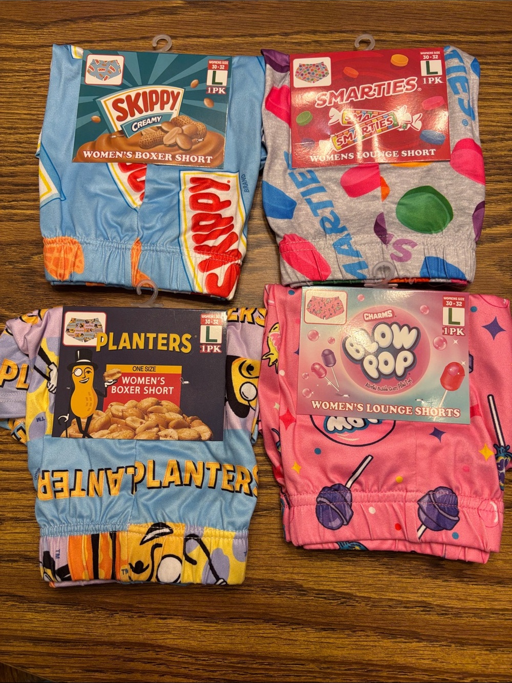 Novelty Candy & Snack Women's Boxer Shorts 4-Pack - Bright Multi